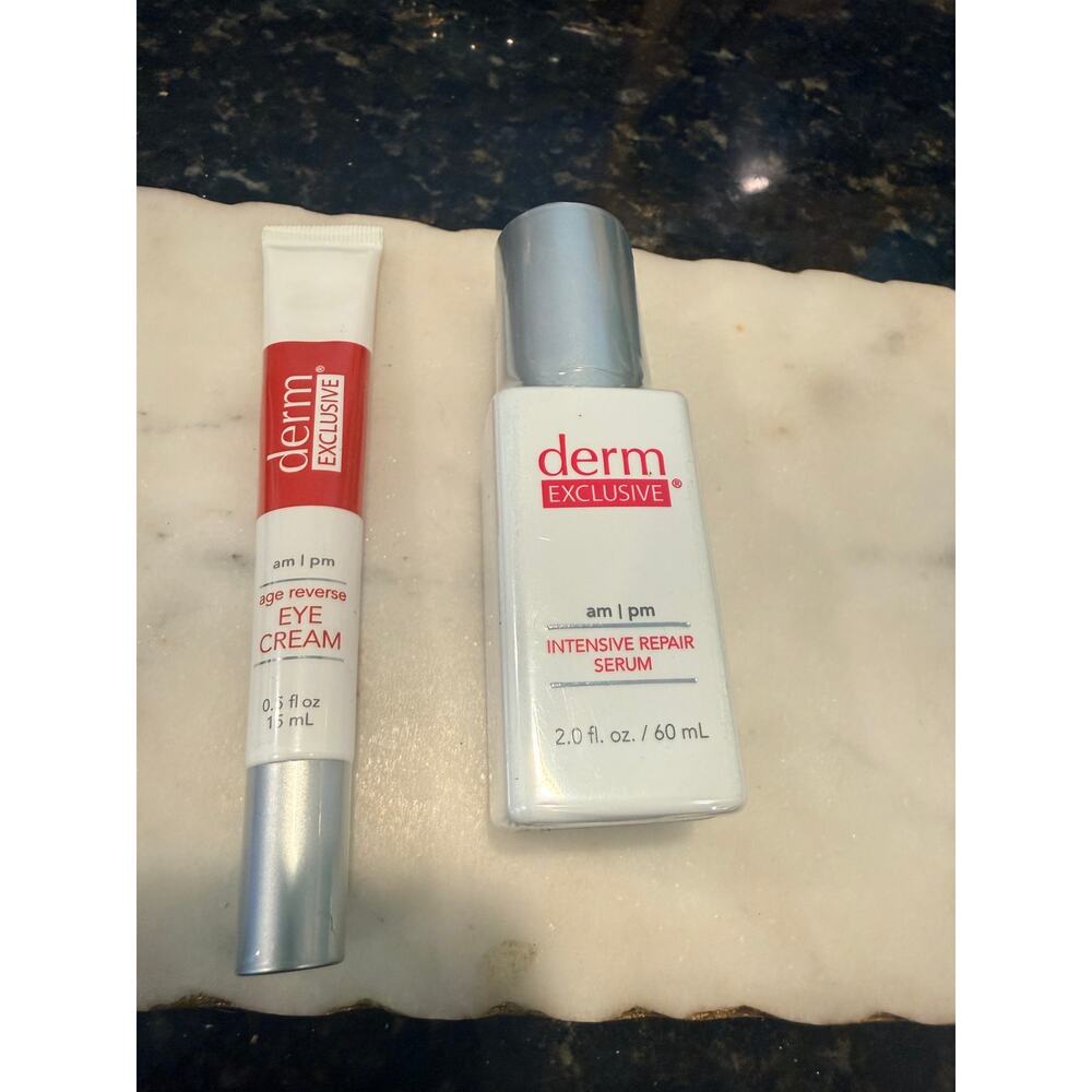 Derm Exclusive Intensive Repair Serum 60mL & Age Reverse Eye Cream 15mL NEW
